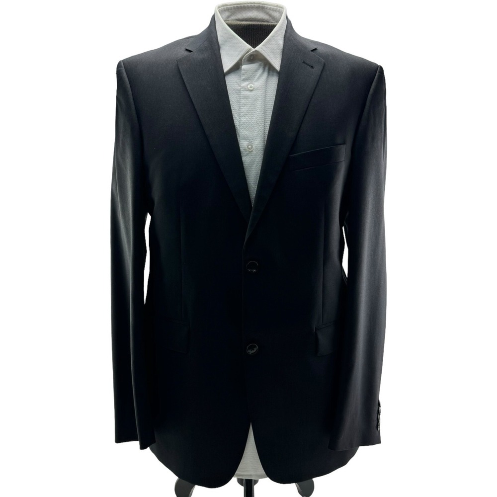 Roy Robson Black Reda Super 110 2 Button‎ 1 Vent Blazer Mens Size 44R